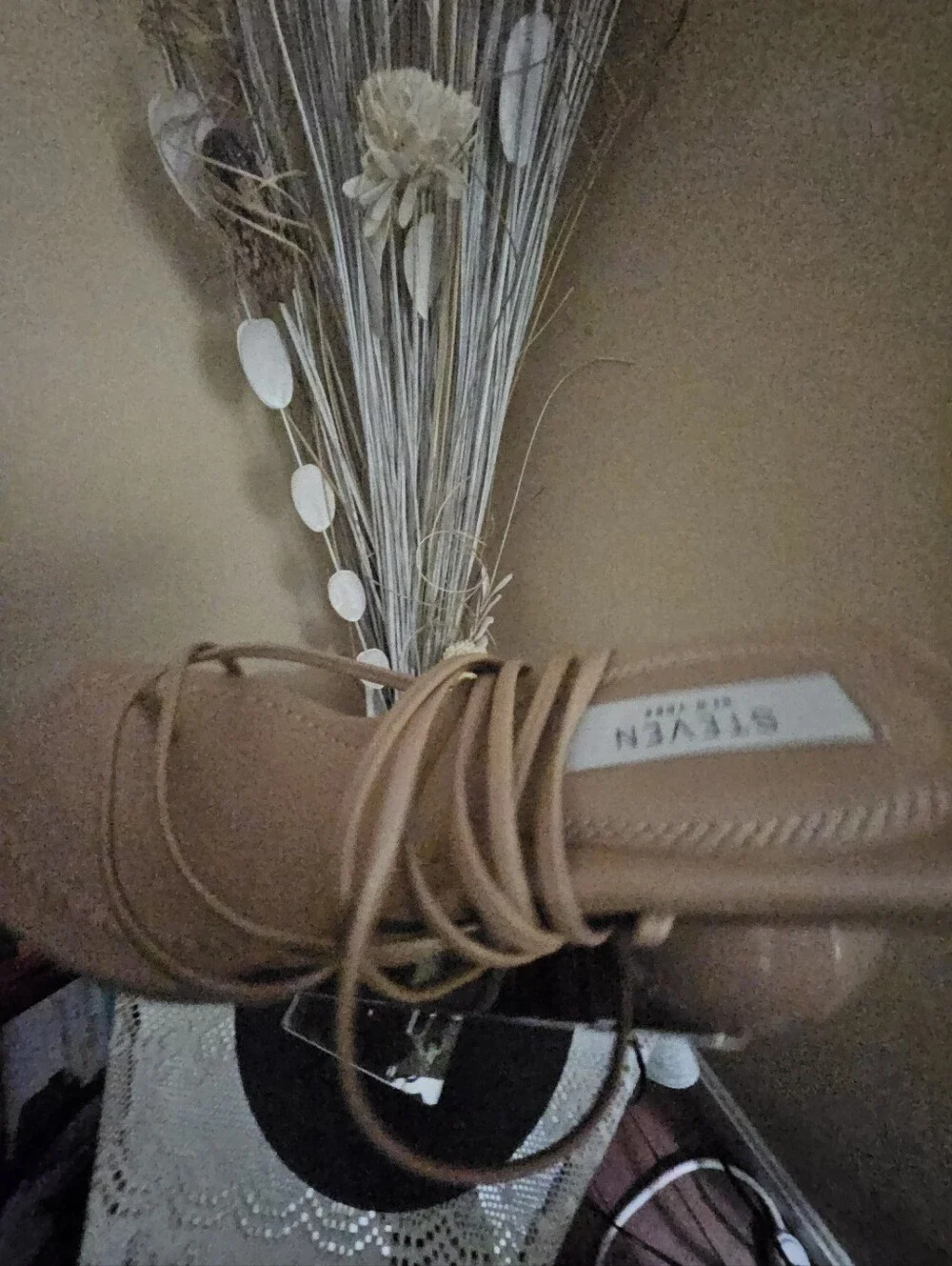 💕💗Womens Steven by Steve Madden Tan Lace-Up Trendy Round Heel Sandal-Sz 10💓💘